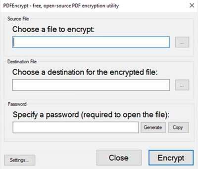 encrypt PDF with PDFEncrypt