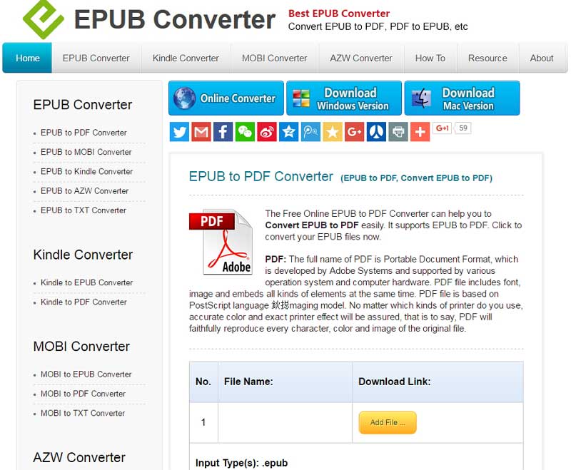 epub to pdf converter online