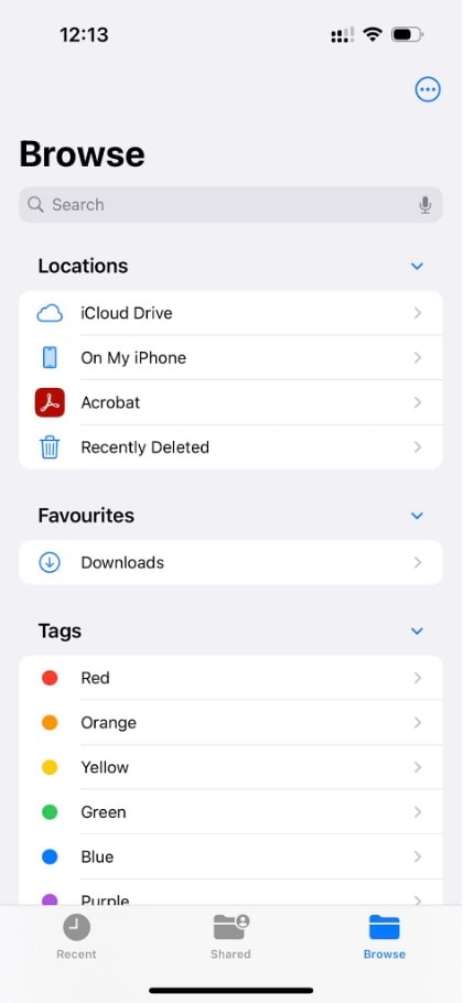 files app base interface