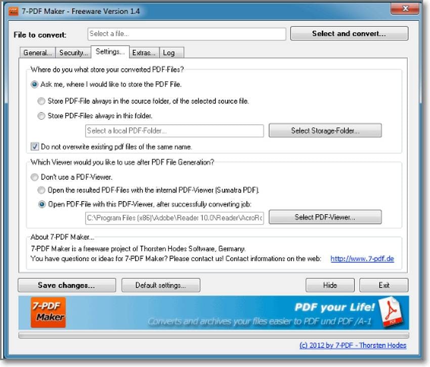 7-PDF Maker 是一種免費的 PDF 製作工具