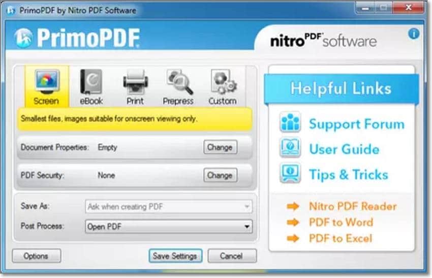 PrimoPDF 是一種免費的 PDF 製作工具