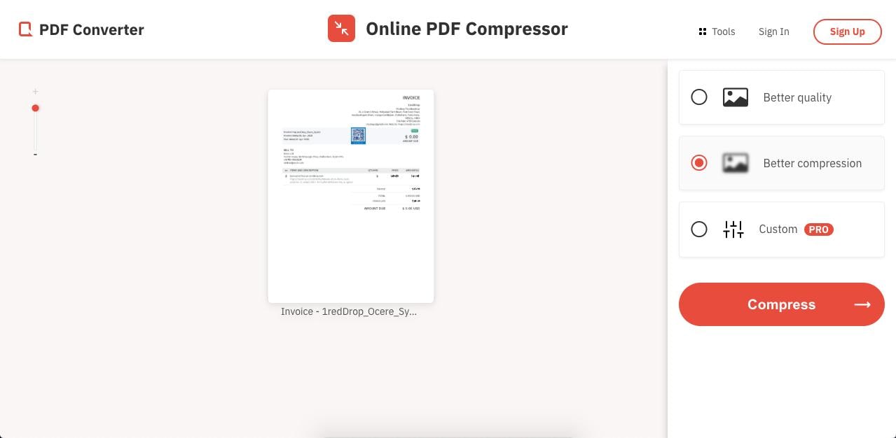 freepdfconvert compression degree