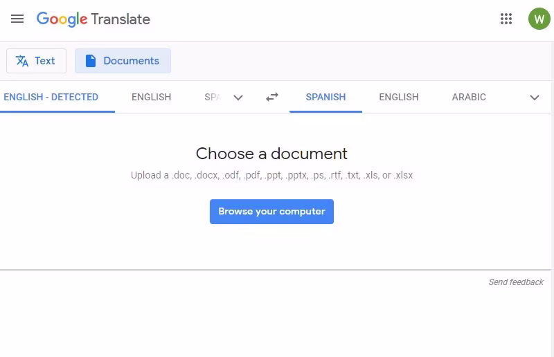 Para qual espanhol traduzir meu documento?