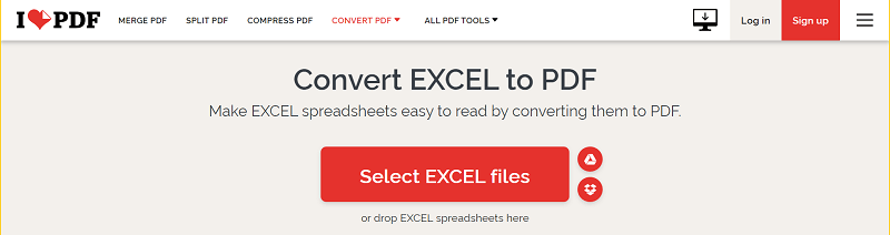 online ilovepdf excel to pdf converter free