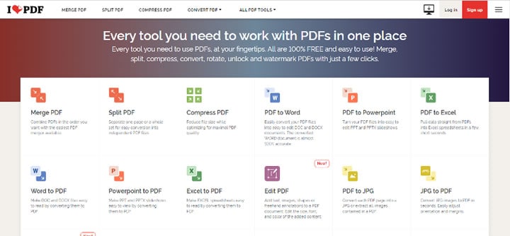 iLovePDF - Online PDF Tools für PDF-Fans