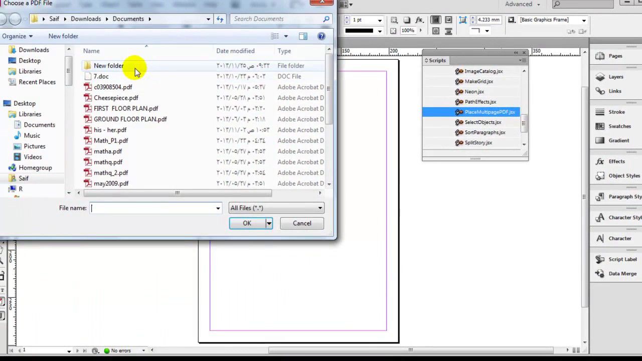 add pdf to indesign