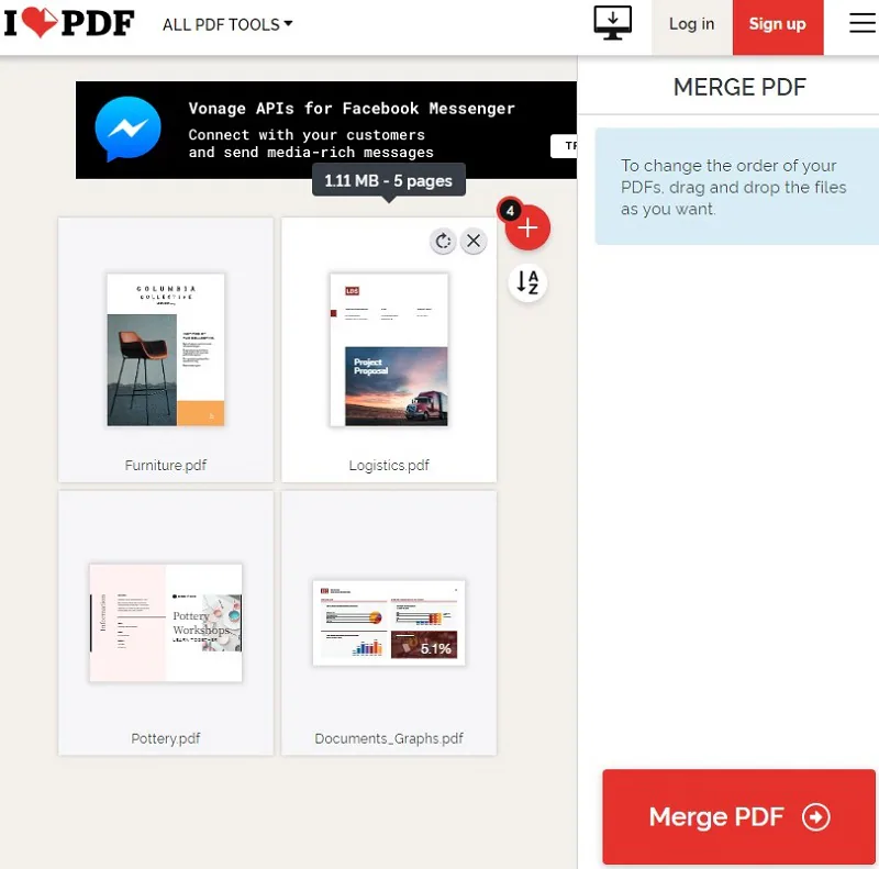 ilovepdf fusionner