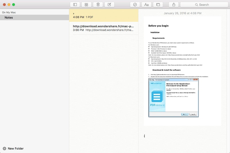 Adicionar pdf ao notes no mac el capitan