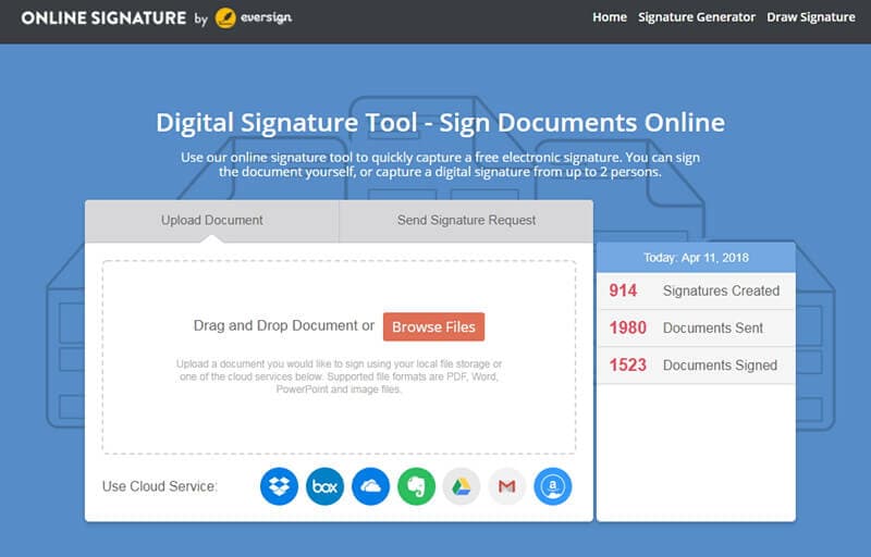 create online pdf link for signature