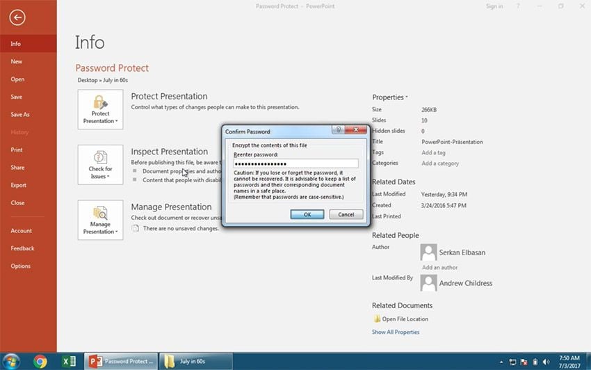 password protect powerpoint