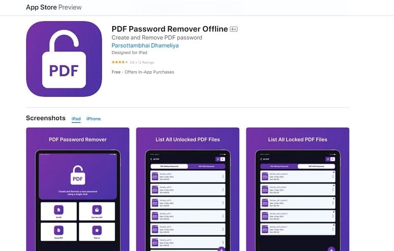 Unlock PDF on iOS - DF Password Remover Offline