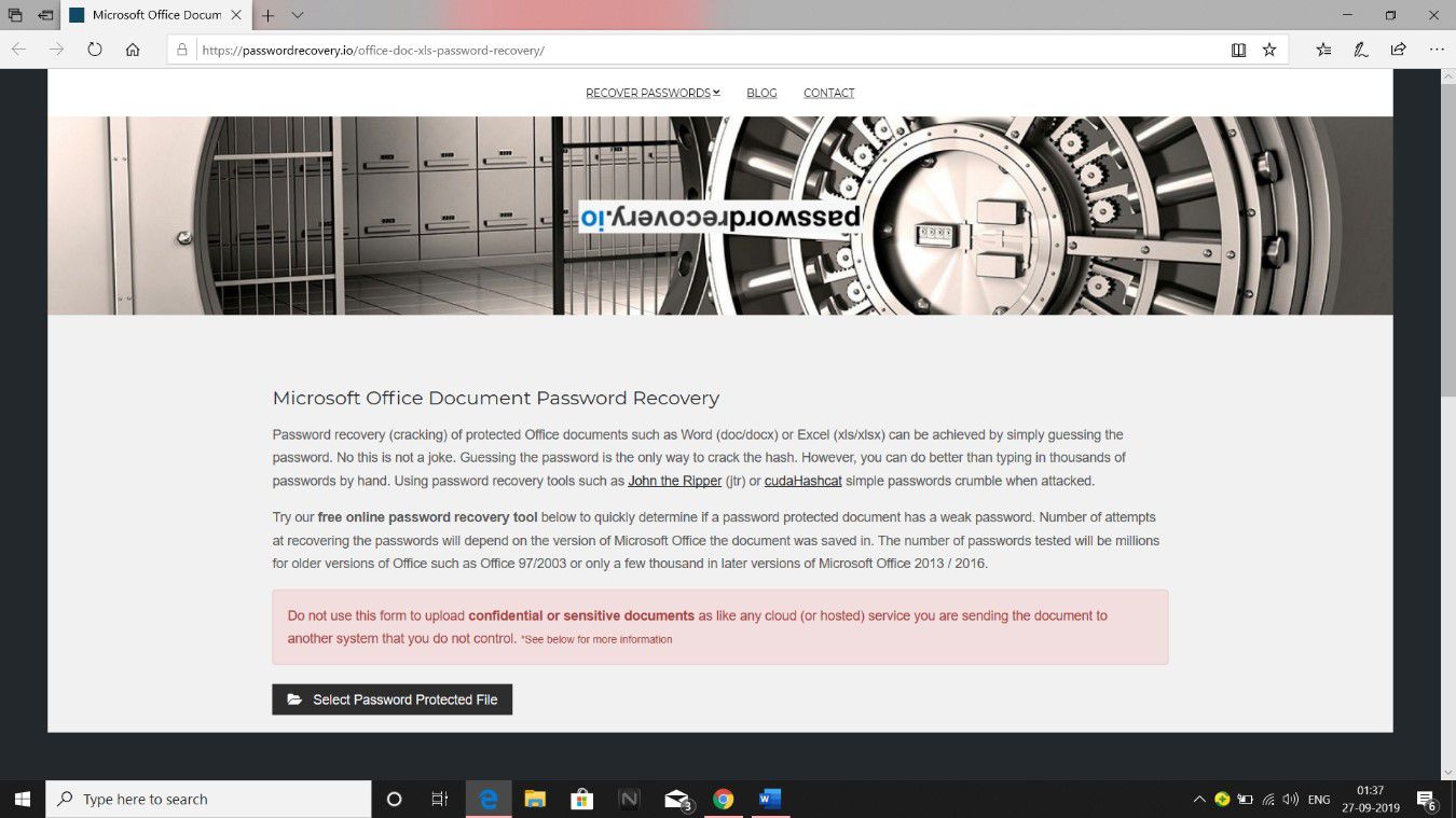 powerpoint password recovery online