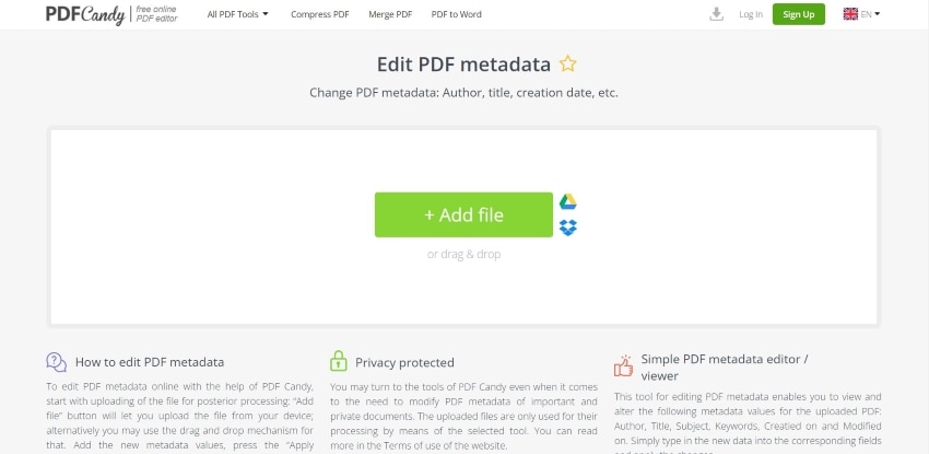 pdfcandy personalizar metadatos