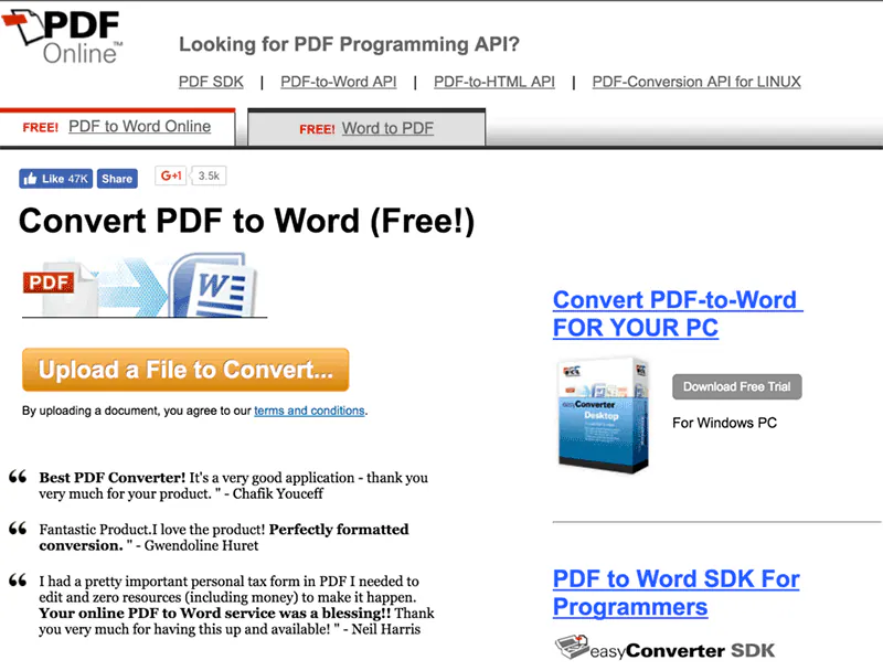 pdf to word online