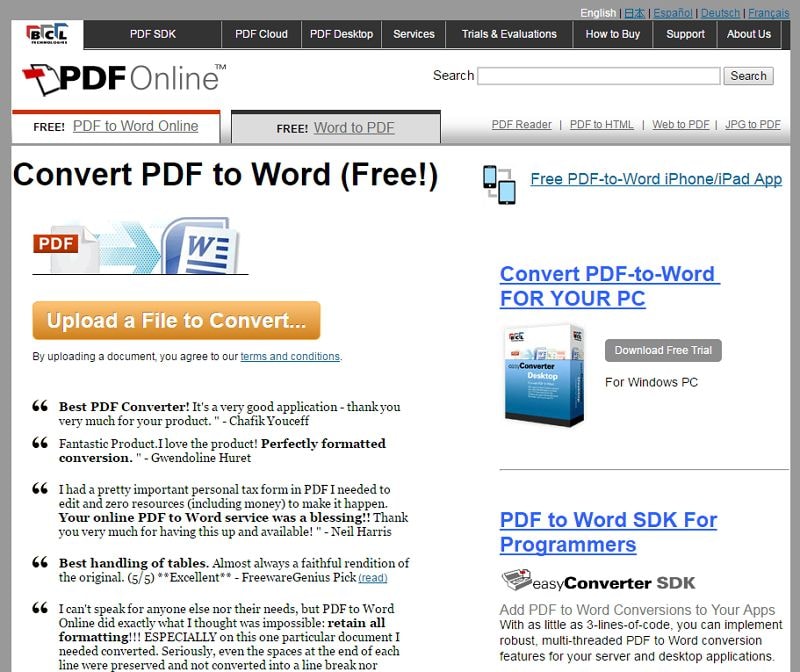 Online in PDF umwandeln