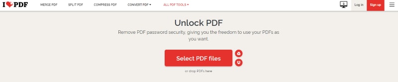 ilovepdf unlock pdf tool