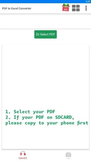 適用於 Android 系統的 PDF 轉 Excel 轉換器