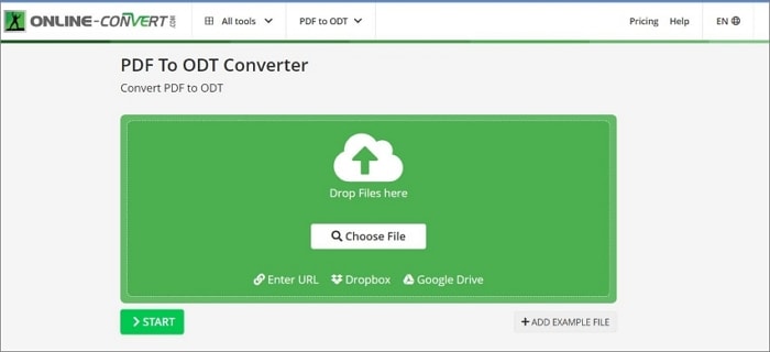 convert pdf to odt online