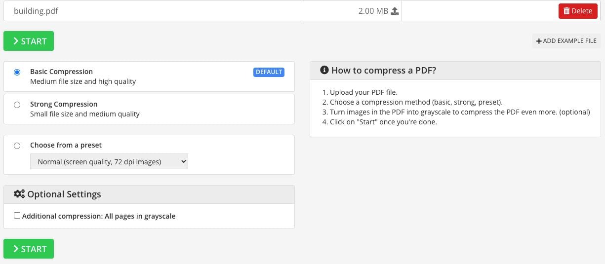 pdf2go online kostenlos die Größe von pdf-Dateien komprimieren