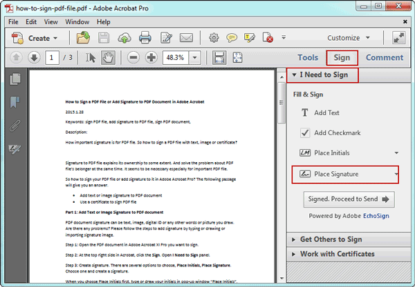 create signature adobe pdf