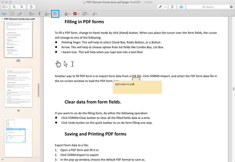 add notes to pdf with preview on mac el capitan