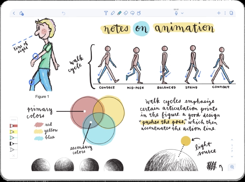 notability interface for note writing