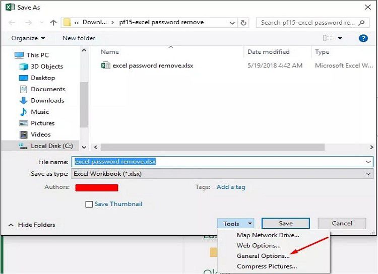 remove password protection from excel