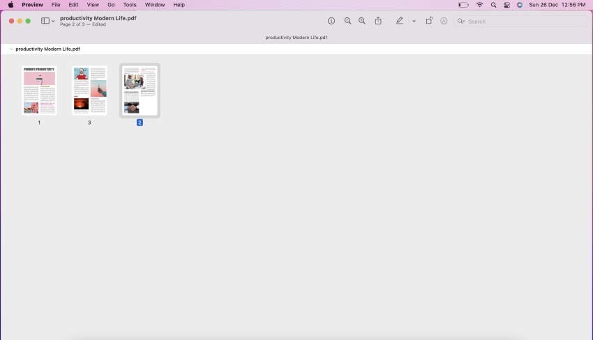 réorganiser les pages d'un PDF avec aperçu pour mac