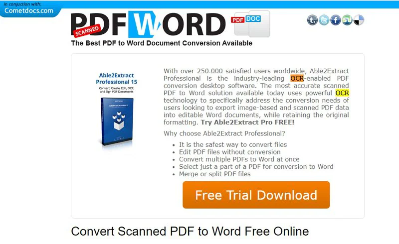 can i convert a scanned pdf to a word document for editing