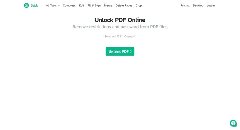 Sejda Unlock PDF