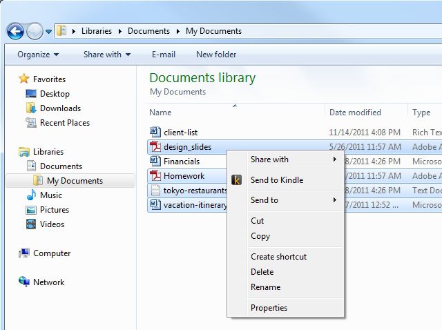 how to transfer pdf files to kindle