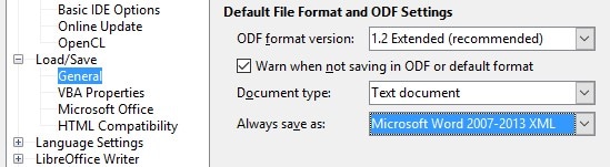 setting default format