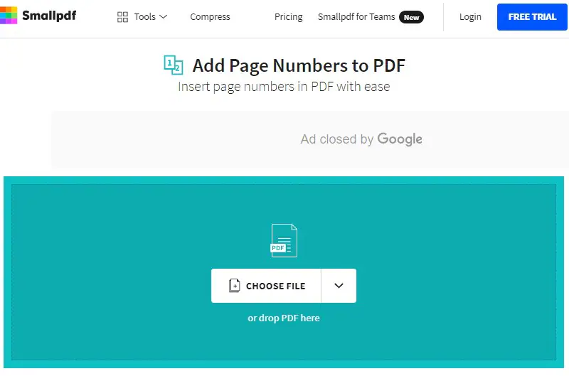 ajouter des numéros de page à un pdf en ligne