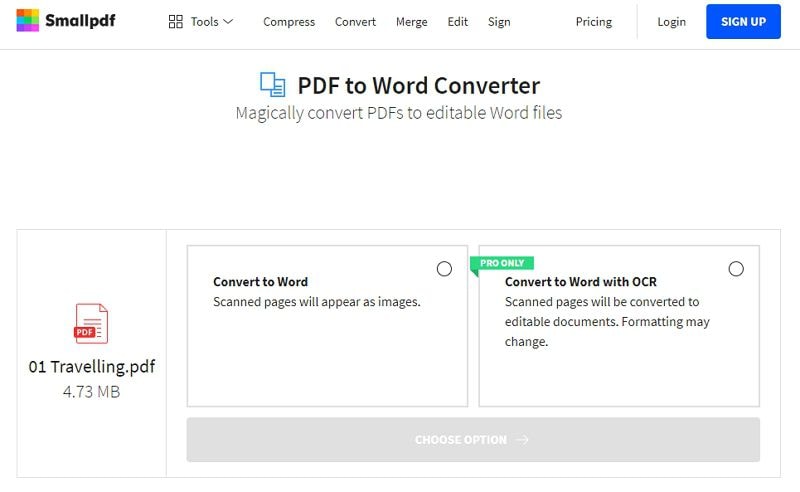 small pdf to word