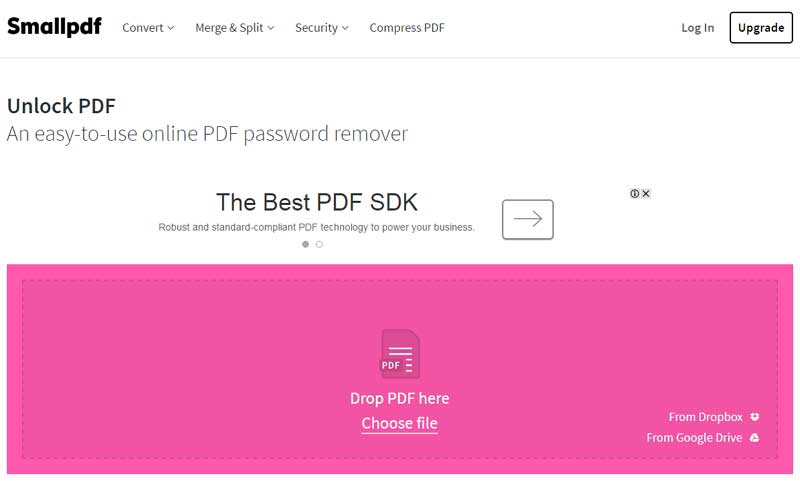smallpdf unlock pdf tool