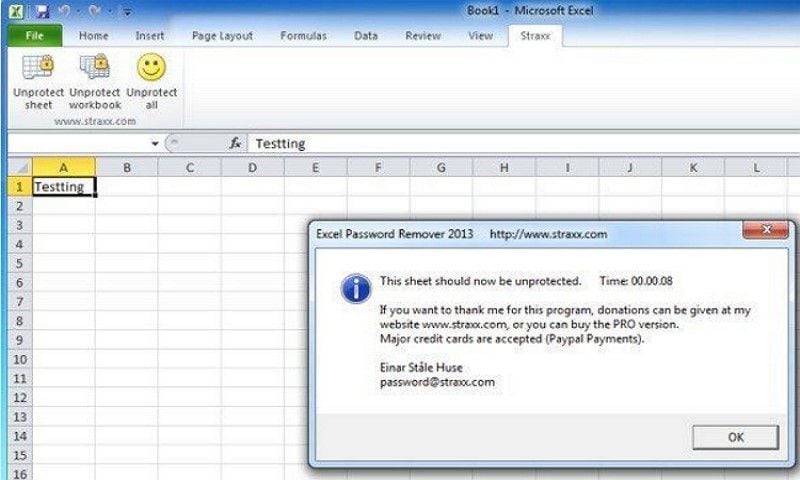 suppression du mot de passe excel en ligne