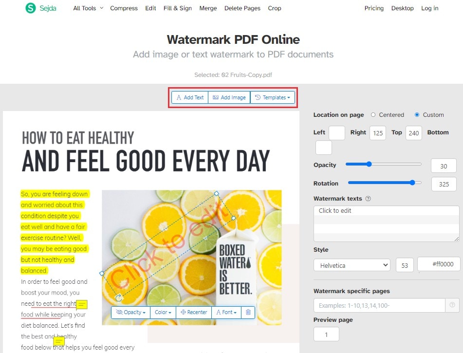 watermark pdf online