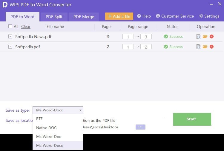 Herunterladbare WPS PDF zu Word Converter Software