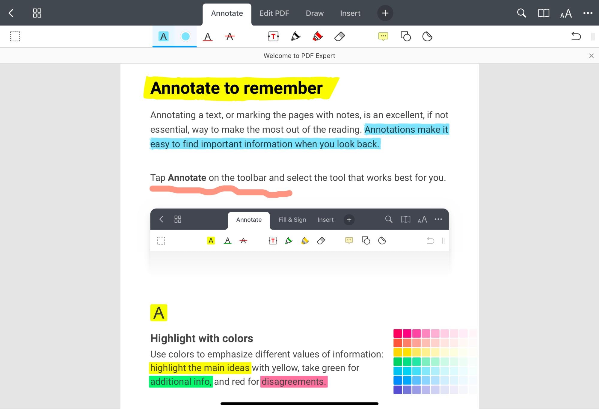 aplicación pdfexpert para escribir en el pdf