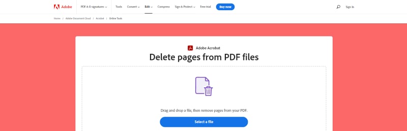 apagar páginas de pdf on-line