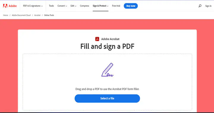 aprire adobe acrobat online riempi e firma lo strumento