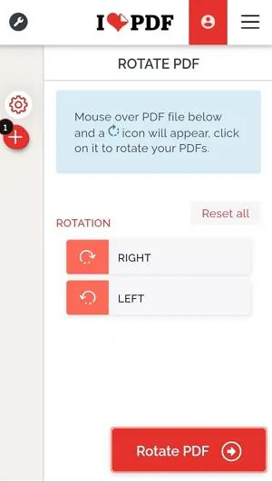 ilovepdf rotate pdf left or right