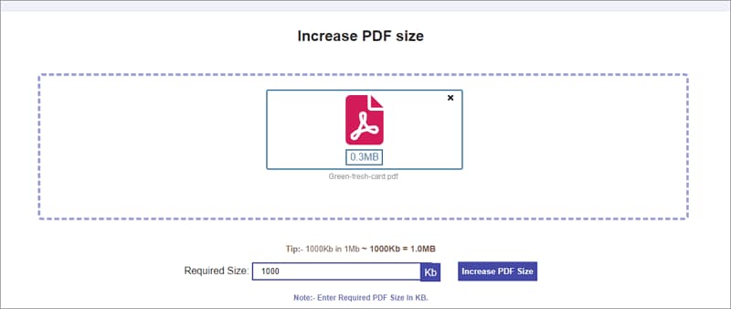 increase pdf file size in mb online
