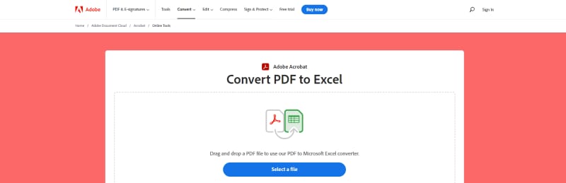 online pdf to excel converter adobe
