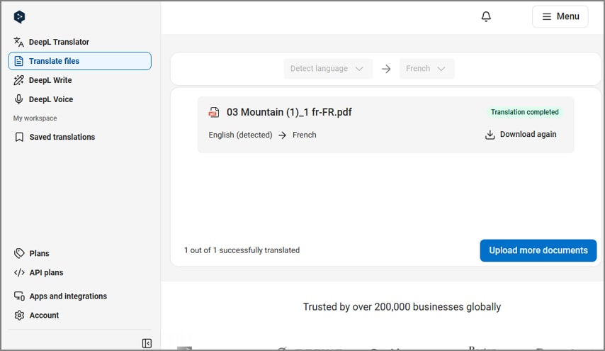 pdf document translation deepl