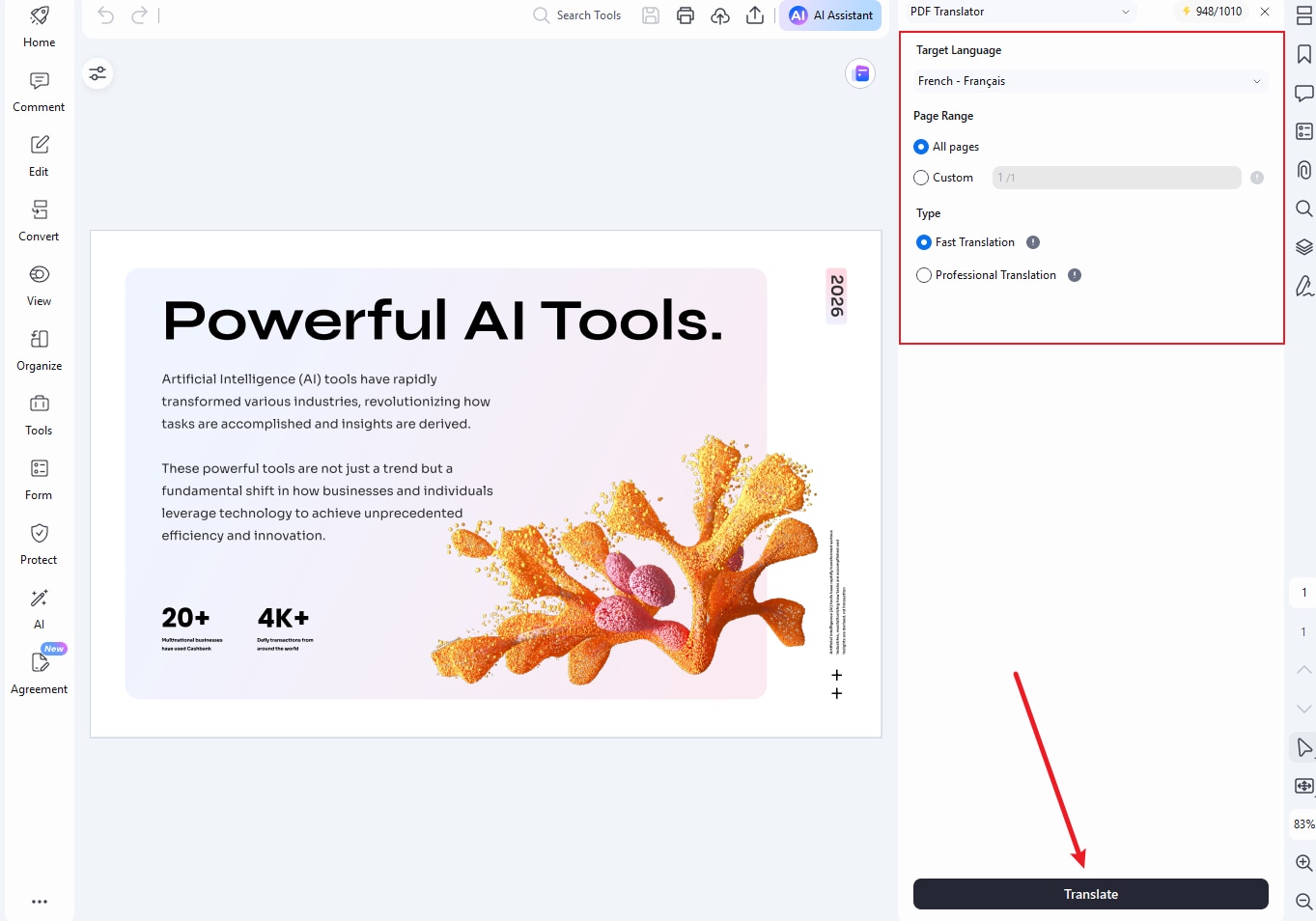 setting up the pdf translator