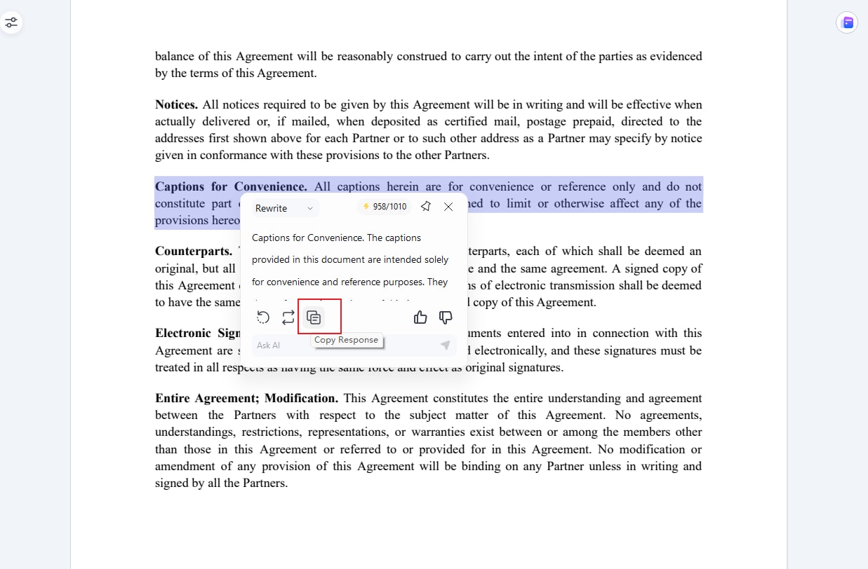 copy or regenerate rewritten content