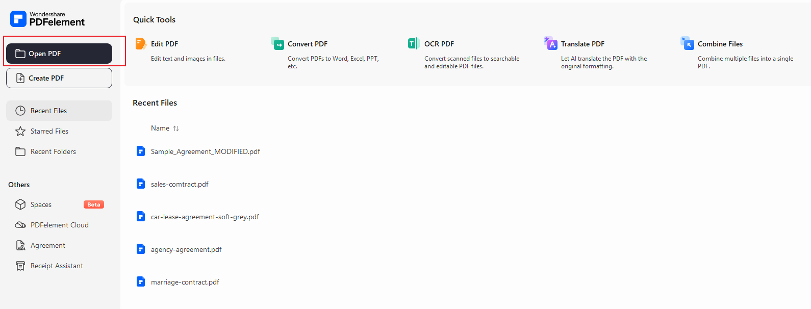 open pdf