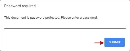 where to input pdf password in chrome