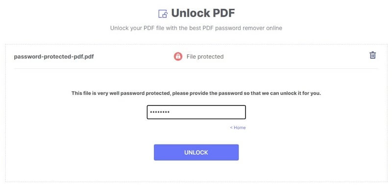 hipdf rimuove la sicurezza da pdf